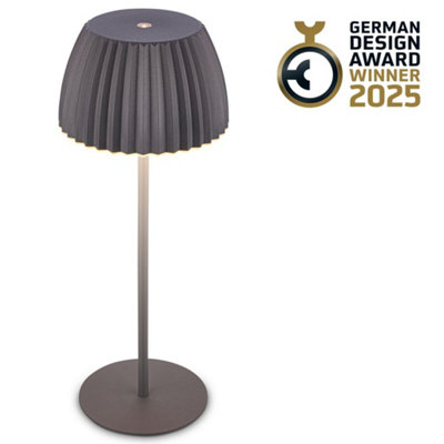Briloner Battery Powered Anthracite Dimmable Rechargeable Table Lamp