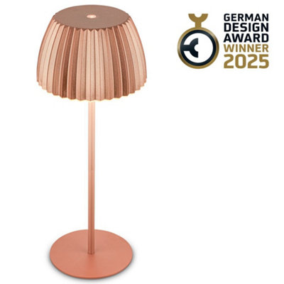 Briloner Battery Powered Copper Dimmable Rechargeable Table Lamp from B&Q