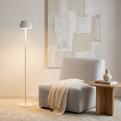 Briloner Usb C Rechargeable Battery White Dimmable Standing Floor Lamp 124 Cm from B&Q