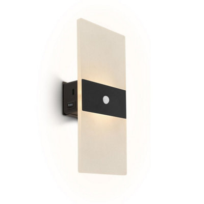 Briloner Cordless Wall Light Rechargeable Lamp Motion Sensor Stick-On 2,5W100Lm Black from B&Q