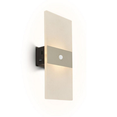 Briloner Cordless Wall Light Rechargeable Lamp Motion Sensor Stick-On 2,5W100Lm Nickel Matt from B&Q