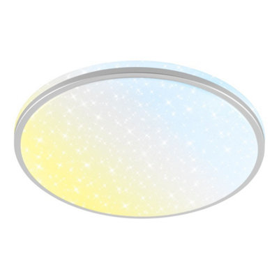 B&Q -  Led Ceiling Light Bathroom Living Room Lamp Dimmable Remote Cct Chrom 33Cm22W2400Lm