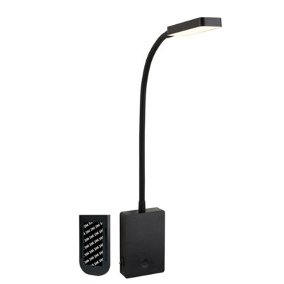 Briloner Led Bedside Reading Lamp Rechargeable Cordless Wall Light No Drilling Stick-On Dimmable Black from B&Q