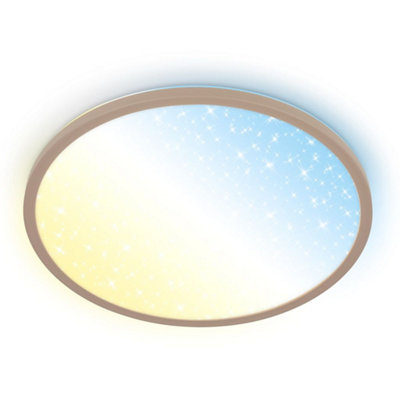 Briloner Slim Led Panel Ceiling Light Beige Living Room Lamp Dimmable Starry Sky Effect Cct 37,5Cm22W3000Lm from B&Q