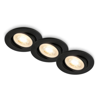Briloner Ceiling Spotlights Set Of 3 Downlights Gu10 Led Bulbs Included Adjustable Black