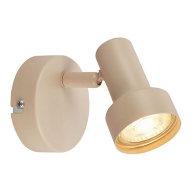 Briloner Beige Wall Light Indoor Reading Lamp Spotlight Adjustable Hallway Gu10 Bulb Excluded from B&Q
