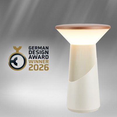 Briloner Pilia Coffee Grey Led Table Lamp Rechargeable Light Dimmable Cordless Outdoor German Design Award Winner from B&Q
