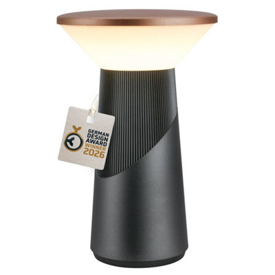 Briloner Pilia Black Bronze Led Table Lamp Rechargeable Light Dimmable Cordless Outdoor German Design Award Winner from B&Q