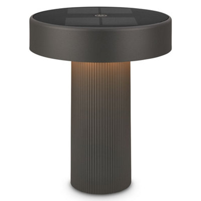 Briloner Black Solar Table Lamp Led Rechargeable Light Dimmable Touch Cordless Ip44German Design Award Winner from B&Q