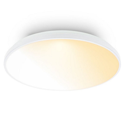 Briloner White Led Ceiling Light Cct 48W5300Lm2200-4000K Remote Dimmable Bedroom Living Room480X65mm from B&Q