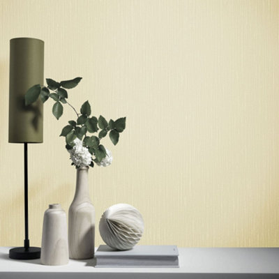 Galerie Elle Decoration Light Gold Plain Structure Embossed Wallpaper from B&Q