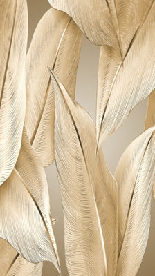 Erismann Summer Leaves Digital Wallpaper Gold from B&Q