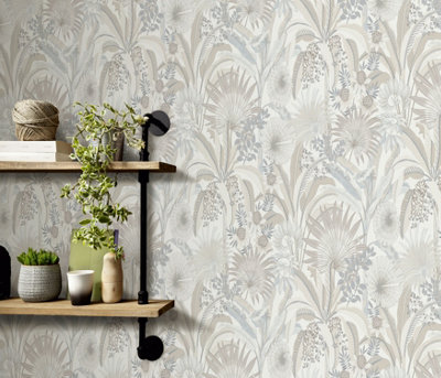 Erismann Gentle Tropical Neutral Textured Paste The Wall Wallpaper from B&Q