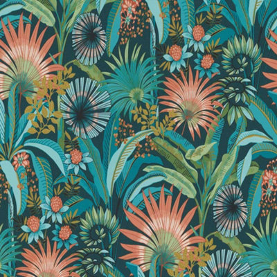 Erismann Martinique Tropical Multi Wallpaper Botanical Paste The Wall Vinyl from B&Q