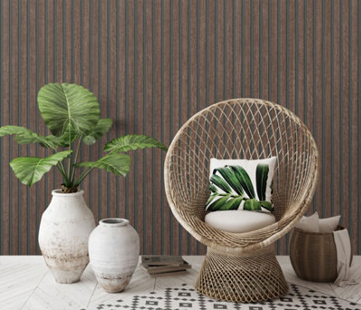 Erismann Acoustic PanelWalnut Vinyl Non Woven Wallpaper from B&Q
