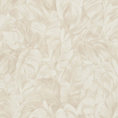 B&Q -  Play Of Light Palm Leaves Foliage Natural Wallpaper