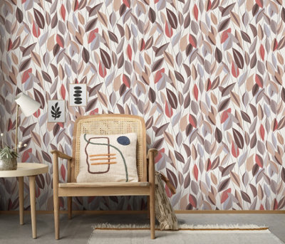 B&Q -  Foliage Leaf Vinyl Wallpaper