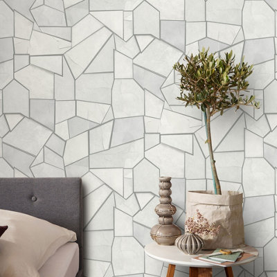 Elle By Erismann Mosaique Textured Vinyl Wallpaper