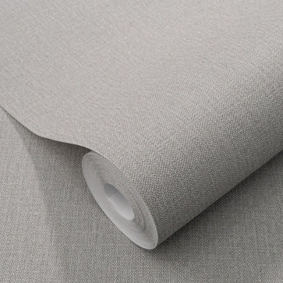 B&Q - Elle By  Luxury Plain Woven Vinyl Wallpaper
