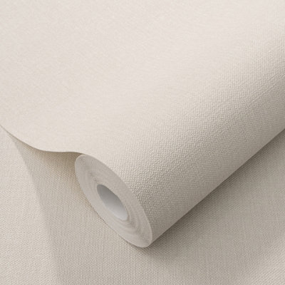 B&Q - Elle By  Luxury Plain Woven Vinyl Wallpaper