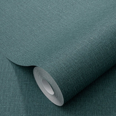 B&Q - Elle By  Luxury Plain Woven Vinyl Wallpaper