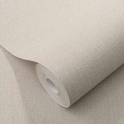 B&Q - Elle By  Luxury Plain Woven Vinyl Wallpaper