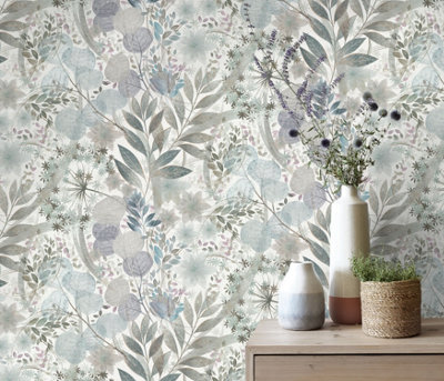 Erismann Wallpaper Secret Grove Olive from B&Q