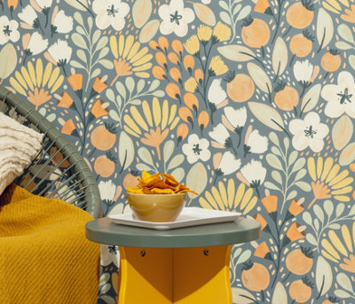 Erismann Jardin Poetry Floral WallpaperGreen from B&Q