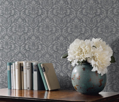 B&Q -  Sandringham  Blown Vinyl In Anthracite