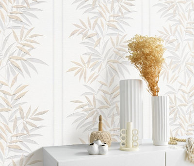 B&Q -  Paradise Stripe Blown Vinyl In Beige