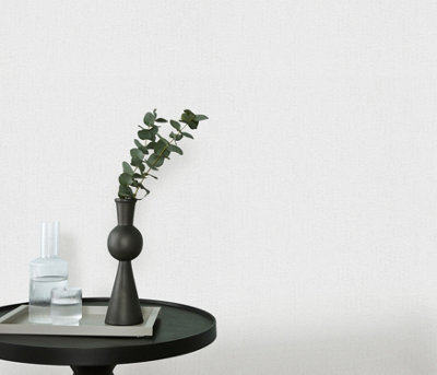 B&Q -  Textile Weave Blown Vinyl In White