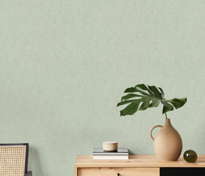 B&Q -  Textile Weave Blown Vinyl In Green