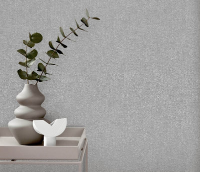 B&Q -  Textile Weave Blown Vinyl In Anthracite
