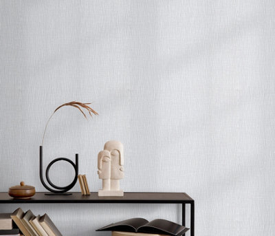 B&Q -  Linen Drift Blown Vinyl In Light Grey