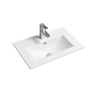 4003 Ceramic 61cm Thin Edge Inset Basin with Deep Scoop