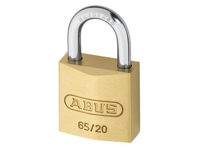 Abus Mechanical 65/20mm Brass Padlock Keyed Alike 204 from B&Q