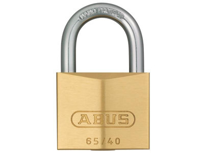 Abus 11991 65/40mm Brass Padlock Keyed Alike 6406 Abuka11991 from B&Q