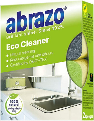 Rustins Abrazo Eco Cleaner Biodegradable Washing Up Sponge Non-Scratch Scourers Pack Of 2 from B&Q