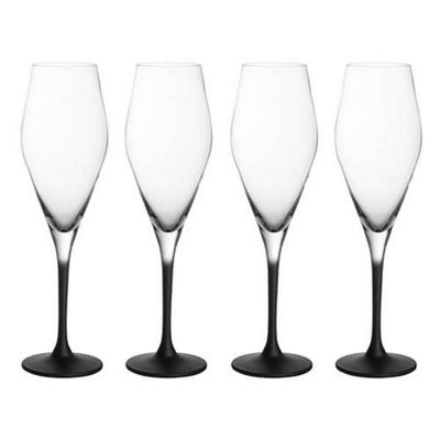 Villeroy & Boch Manufacture Rock Noire Set Of 4 Champagne Flutes from B&Q