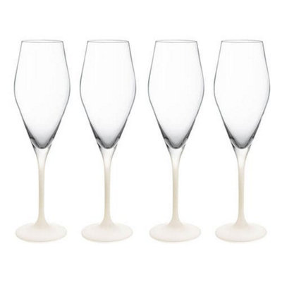 Villeroy & Boch Manufacture Rock Blanc Set Of 4 Champagne Flutes from B&Q