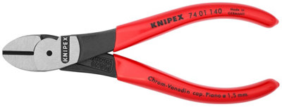 Knipex 74 01 140 140 mm High Leverage Diagonal Cutter Plastic Coated Black Atramentized from B&Q