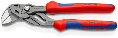 Knipex 86 02 180 Sb 180 mm Pliers Wrenches Pliers And A Wrench In A Single Tool With Multi-Component Handles Grey Atramentized from B&Q