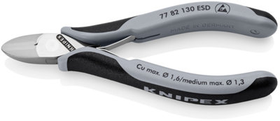 Knipex 77 82 130 Esd Electronics Diagonal Cutters Esd Multi-Component Grips 130mm from B&Q