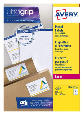 Avery JamfreePrintableParcel LabelsCustomisable210 X 297 mmWhite1 Label Per Sheet20 Blank Labels Per Pack from B&Q