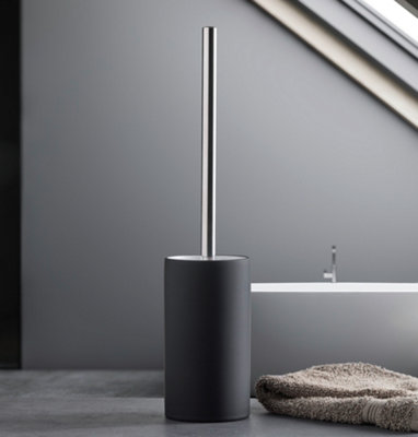 B&Q -  Pur Matt Black Ceramic Toilet Brush & Holder