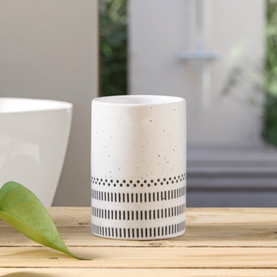 B&Q -  Alva White Ceramic Tumbler & Toothbrush Holder