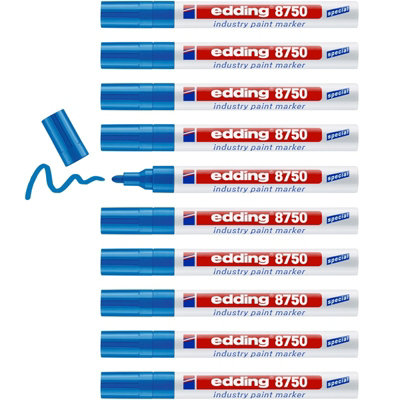 Edding 8750 Industry Paint Marker PenBlueBox (10) from B&Q