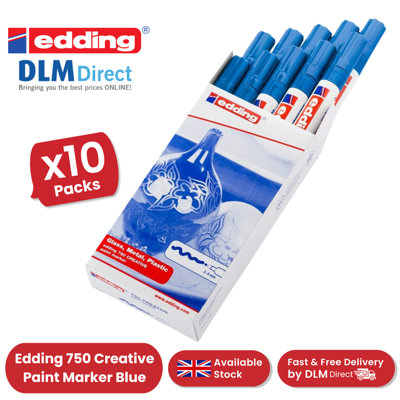edding 750 Paint Marker Blue 4-750003 - Image 4