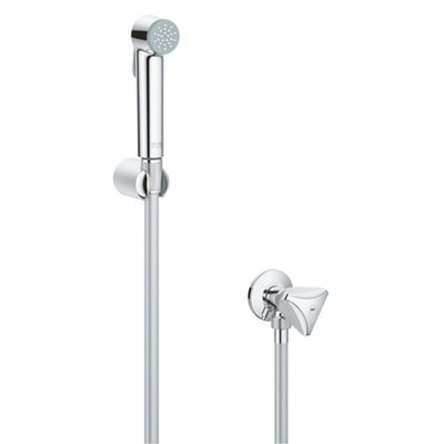 Grohe Tempesta-F Gloss Chrome Effect Wall-Mounted Single-Spray Pattern Bidet Sprayer Kit from B&Q
