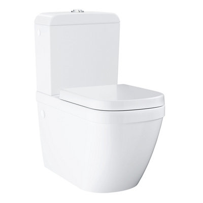 Grohe Euro White Rimless Back To Wall Toilet With Soft Close Seat & Close Coupled Cistern from B&Q